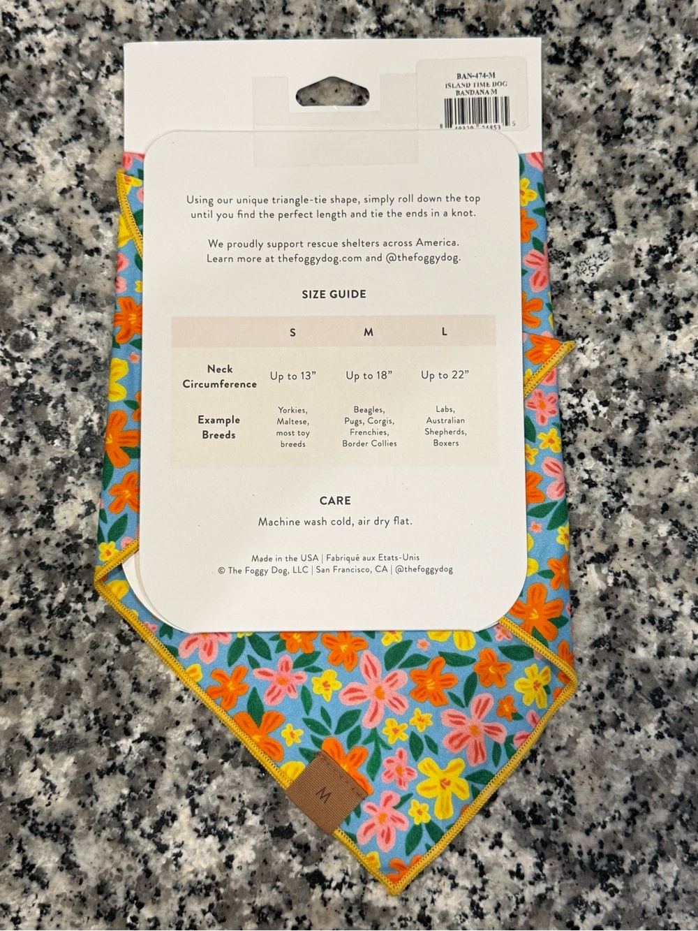 The Foggy Dog Island Time Bandana, Medium - Picture 2 of 2